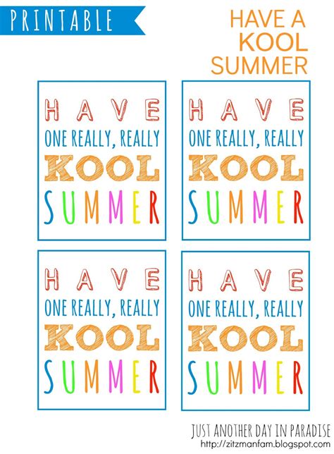 Have A Kool Summer Free Printable